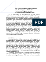 La Thematique de La Langue Politique Pen