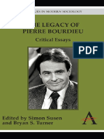 Simon Susen The Legacy of Pierre Bourdieu Critical Essays