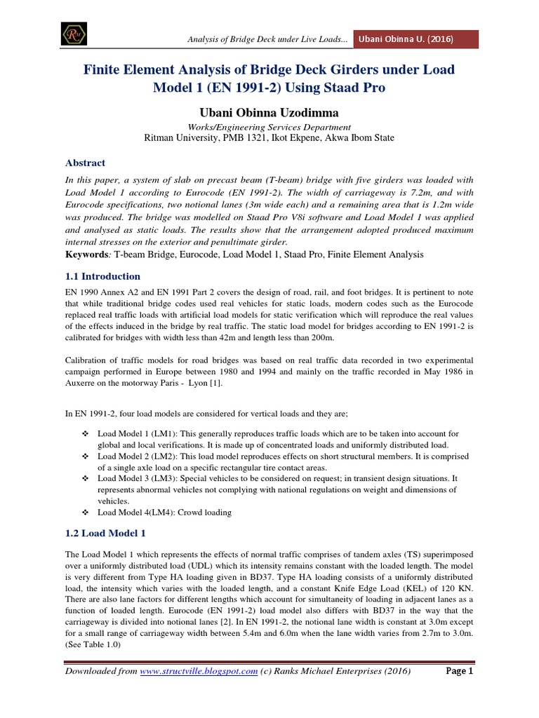 Bridge Deck Analysis with LM1 Loading | PDF | Finite Element Method ...