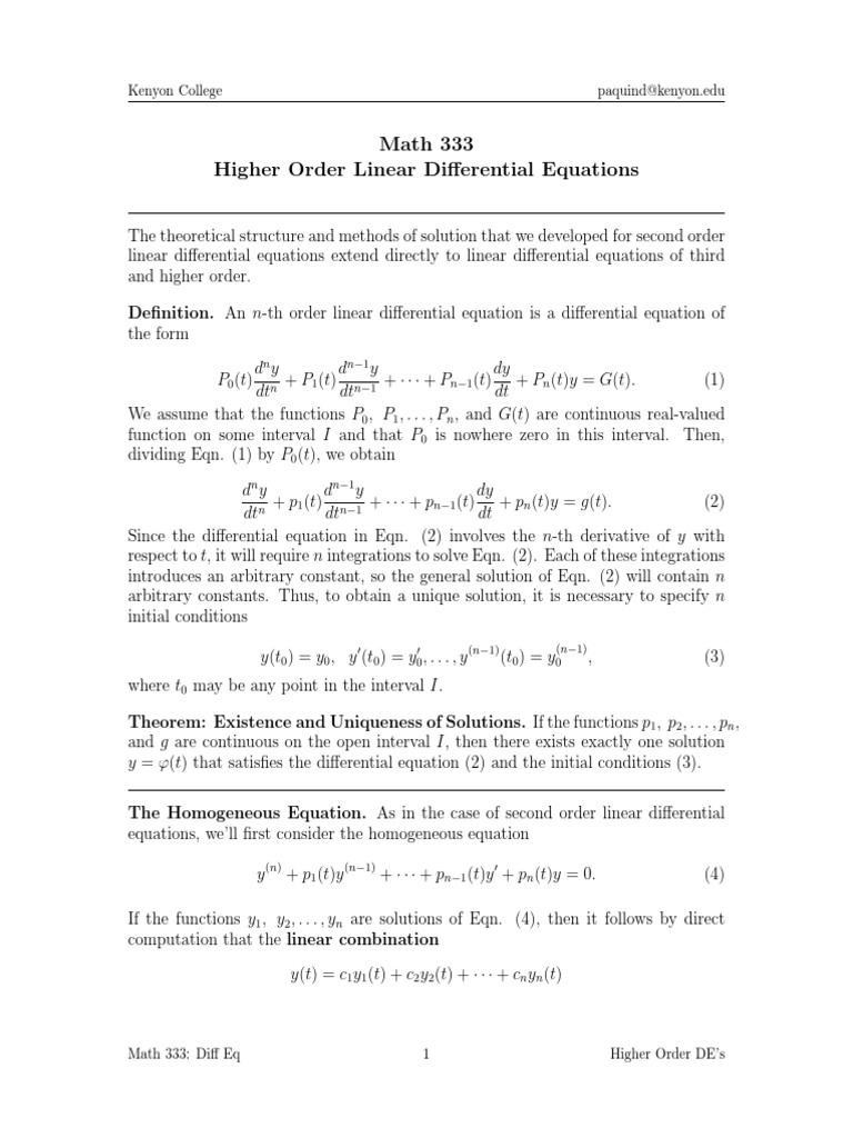 Existence and Uniqueness in DEs | PDF | Zero Of A Function | Equations