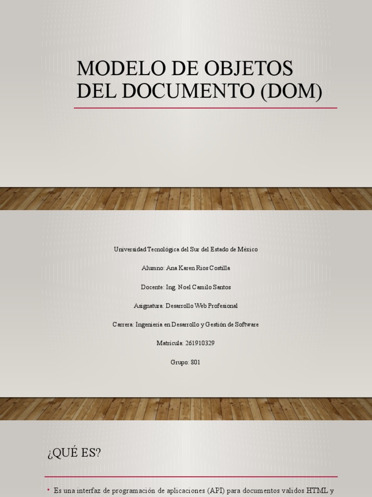 Modelo de Objetos Del Documento (Dom) | PDF | Modelo de objeto de ...