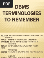 Dbms Terminologies To Remember