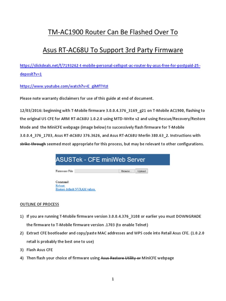 TM-AC1900 Router Can Be Flashed Over To Asus RT-AC68U To Support 3rd Party  Firmware | PDF | Router (Computing) | Usb