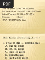 Sastra Inggris Kelas Xii 19-20 Ganjil