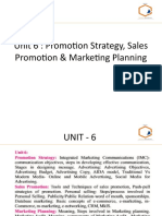 Unit 6: Promotion Strategy, Sales Promotion & Marketing Planning