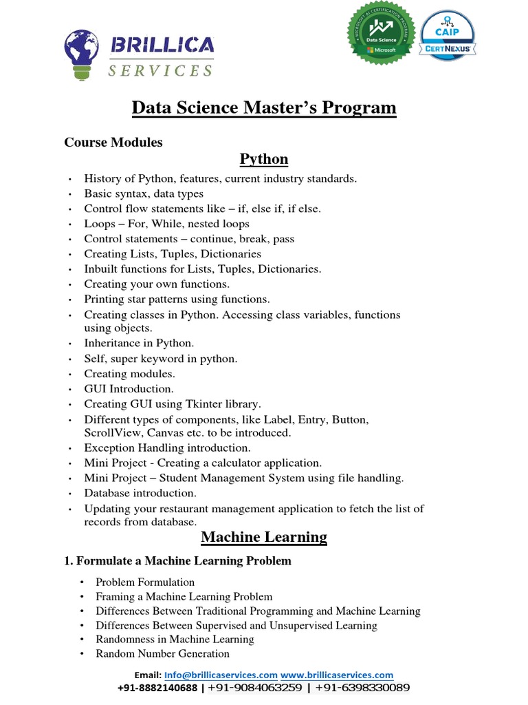 Certified Data Scientist Master's Program | PDF | Support Vector ...