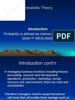 Probability Theory for MBI -2015