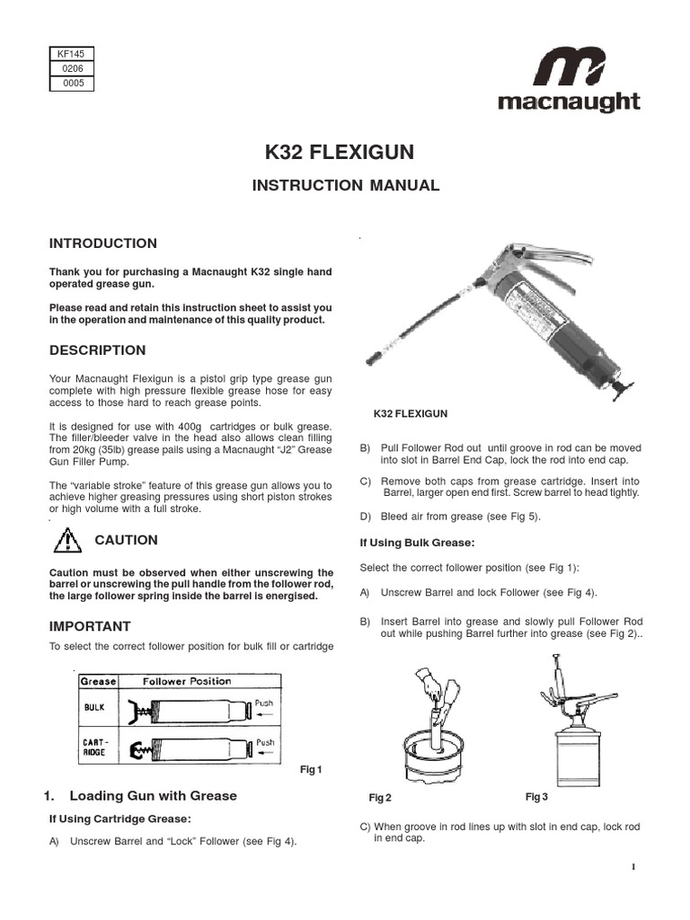 K32 Flexigun: Instruction Manual | PDF | Gun Barrel | Valve
