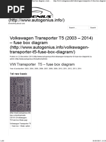 (HTTP://WWW - Autogenius.info/) : VW Transporter T5 - Fuse Box Diagram