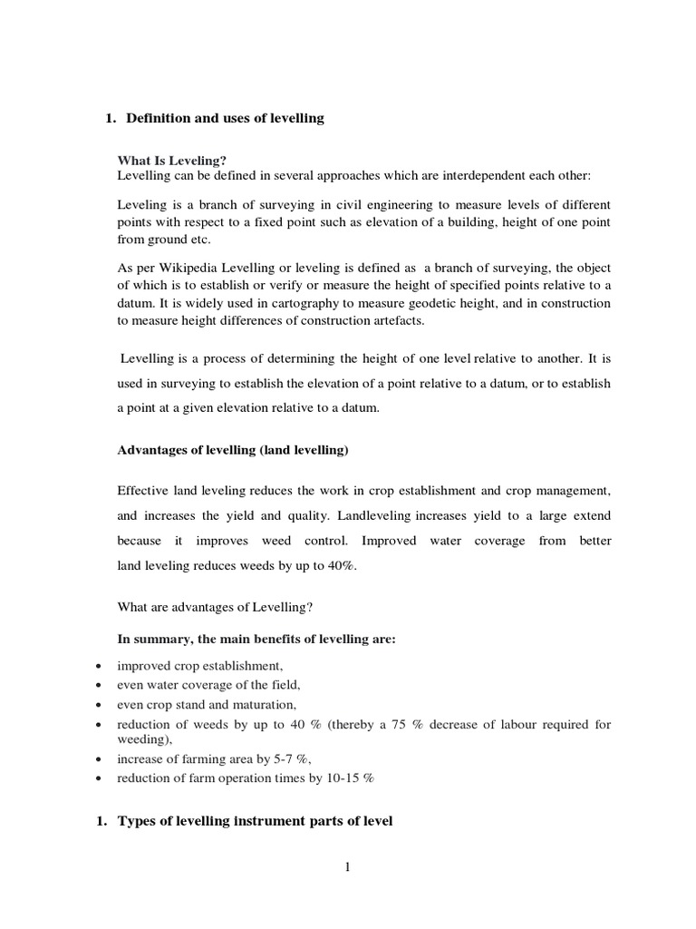 Assignment On Leveling | Download Free PDF | Surveying | Optics