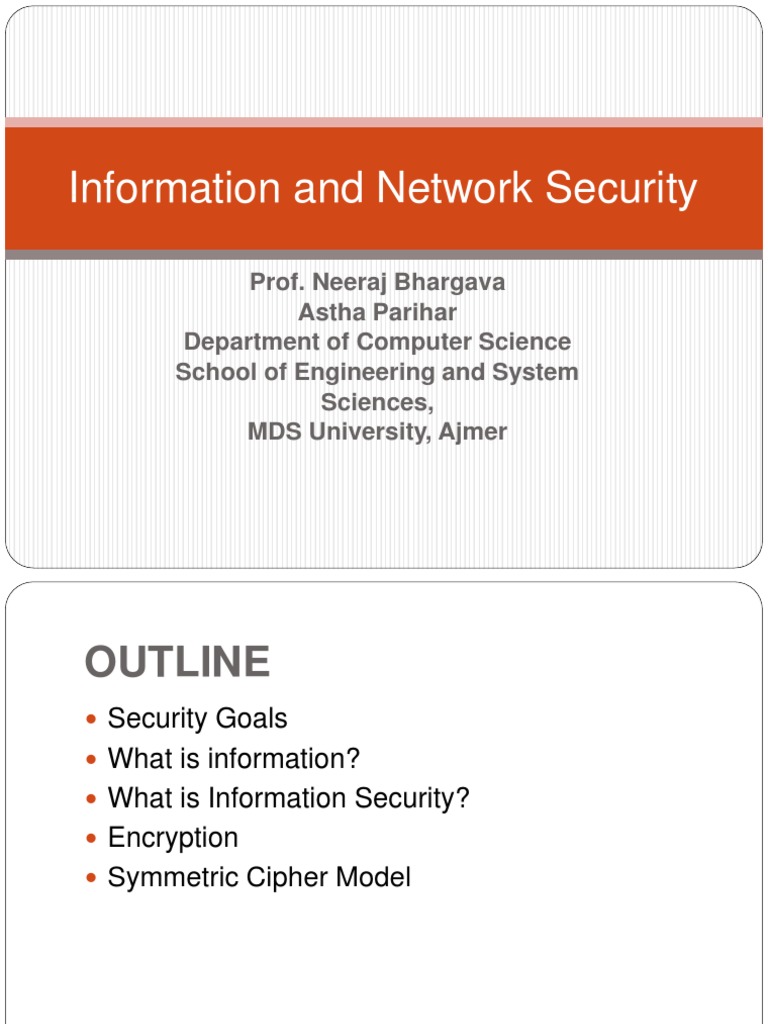 Information and Network Security | PDF | Encryption | Cryptography