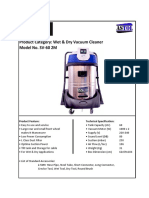 Product Category: Wet & Dry Vacuum Cleaner Model No. SV-60 2M