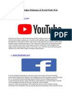 Different Online Platforms of World Wide Web