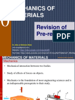 Mechanics of Materials: Revision of Pre-Requisites