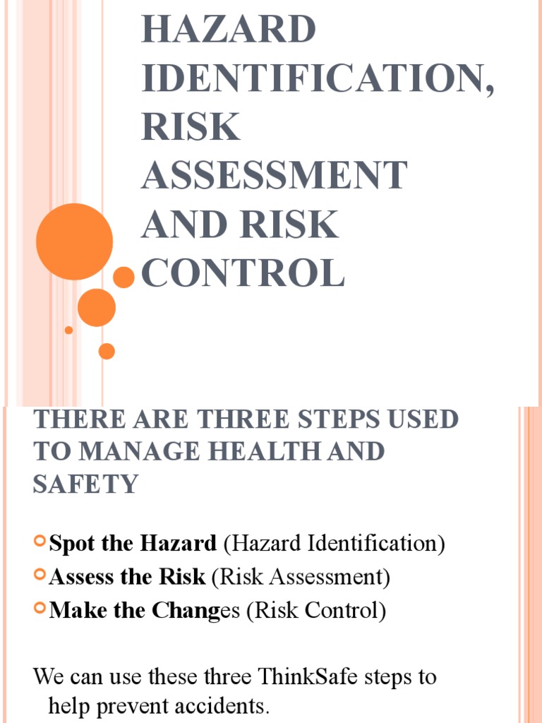 Hazard Identification, Risk Assessment and Risk Control | PDF ...