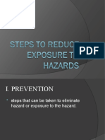 Steps to reduce exposure to hazards