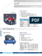 Hydraulic Washing Lift and Air Compressor Specs