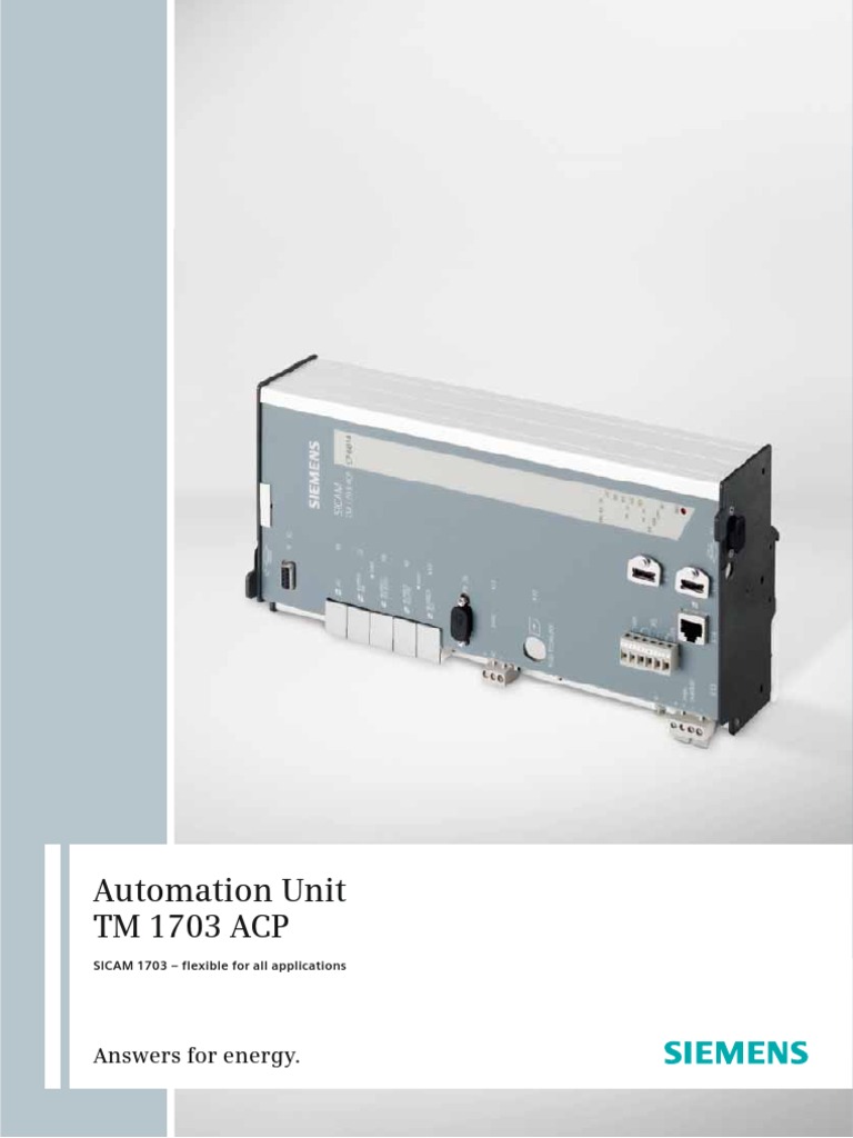 E50001-G720-A143-X-4a00 WS Sicam TM 1703 Acp Us | PDF | Automation ...