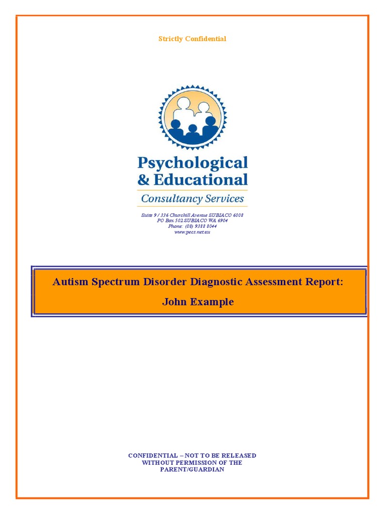 PECS Example Autism Report | PDF | Wechsler Adult Intelligence Scale ...