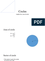 Circles: Length of Arc, Area of Sector