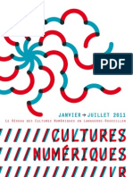 Le réseau de Acteurs des Cultures Numériques en Languedoc-Roussillon. Plaquette Janvier>Juillet 2011