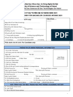 Application Form Usth Bachelor-2021 Update