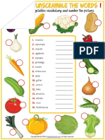 Vegetables Vocabulary Esl Unscramble The Words Worksheets For Kids