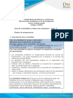 Guía de actividades y rúbrica de evaluación - Unidad 2 - Fase 3 - Diseño de anteproyecto