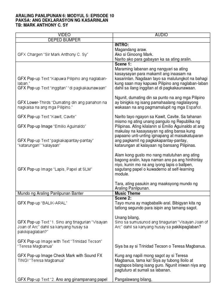 Sample Script | PDF