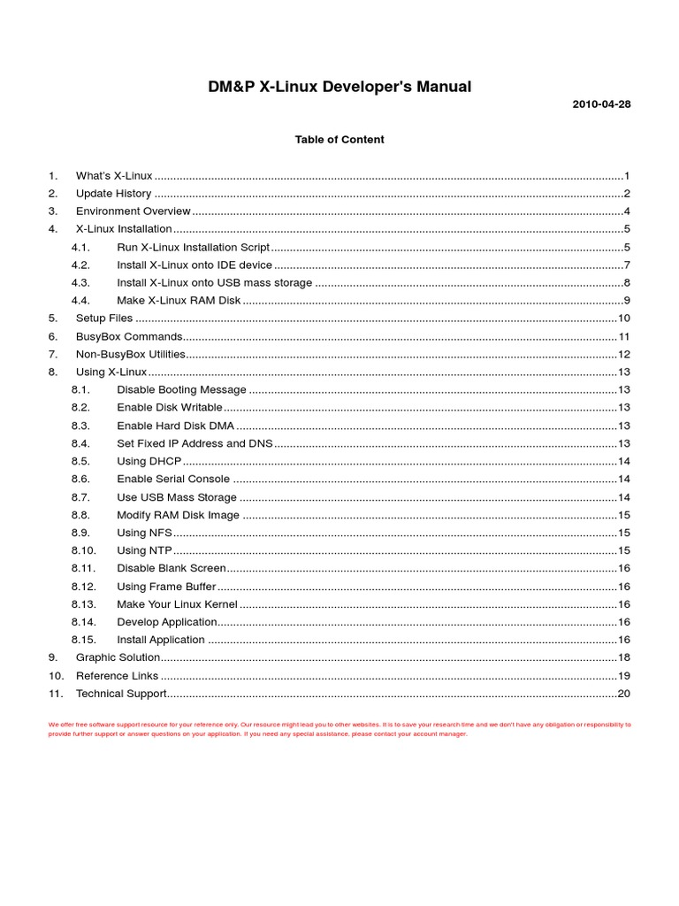 DM&P X-Linux Developer's Manual | PDF | Booting | Dos