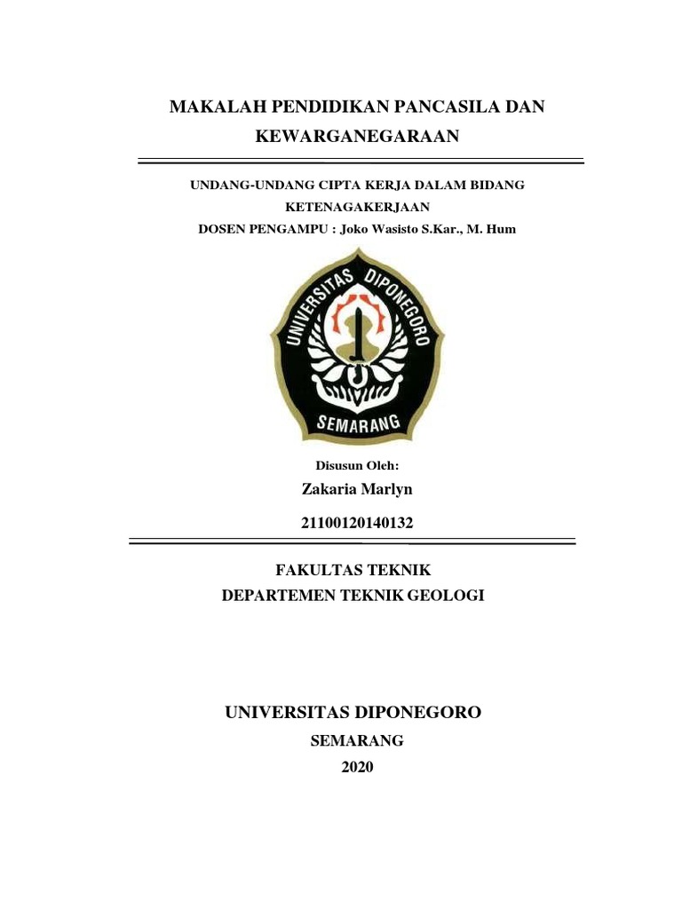 UU Cipta Kerja dan Ketenagakerjaan | PDF | Hu…