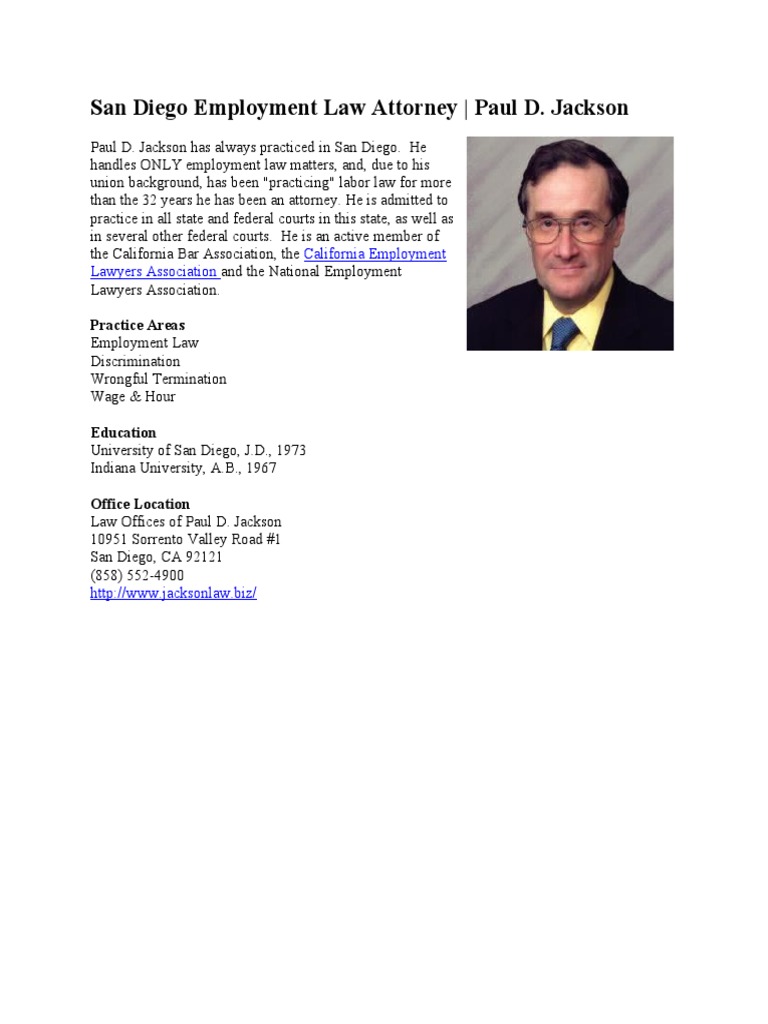 San Diego Employment Law Attorney | PDF