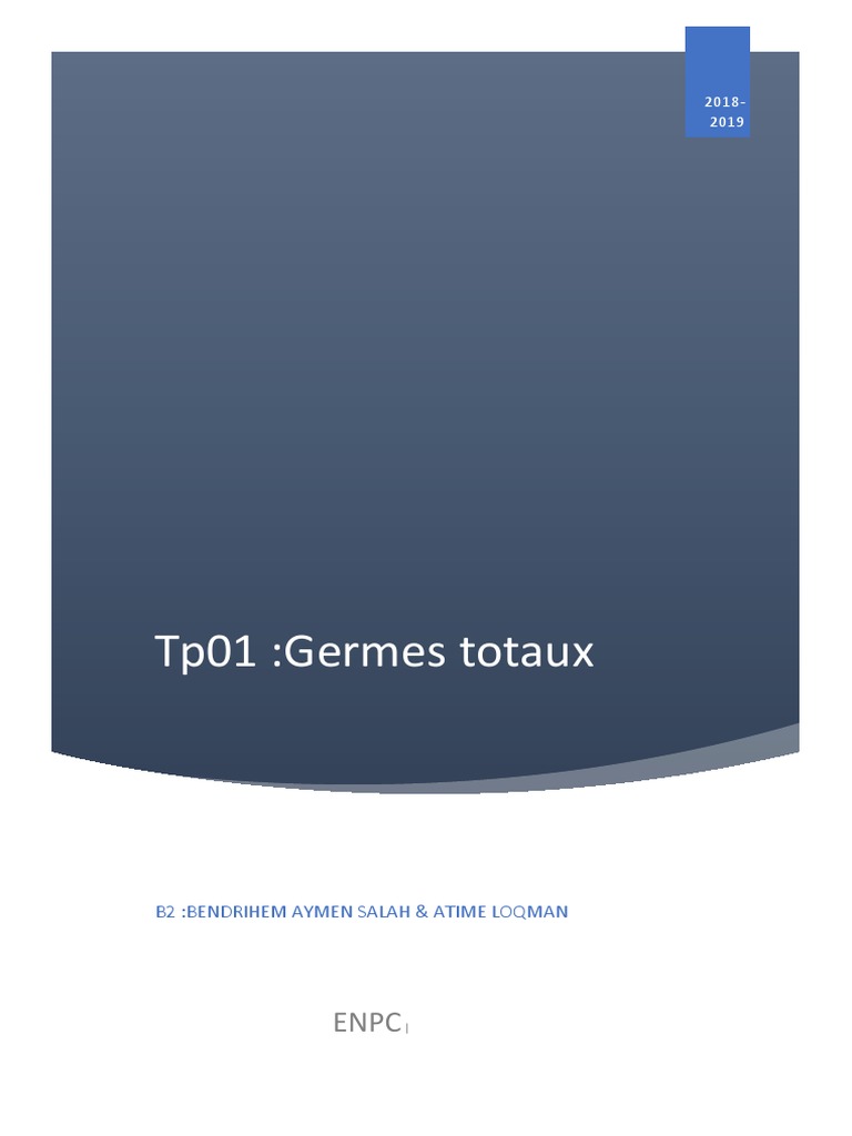 Compte Rendu TP Microbiologie 2018-2019 | PDF