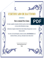 Diploma Bautizo