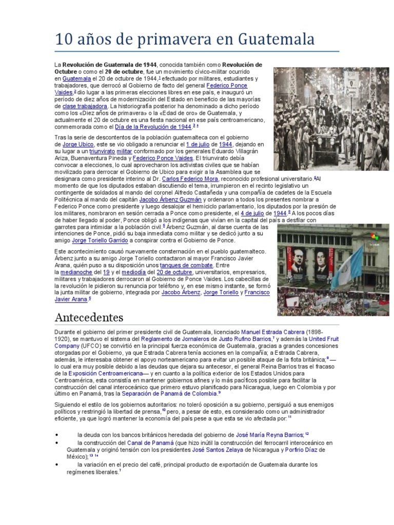 Diez Años de Primavera en Guatemala | PDF | Guatemala | América del Norte