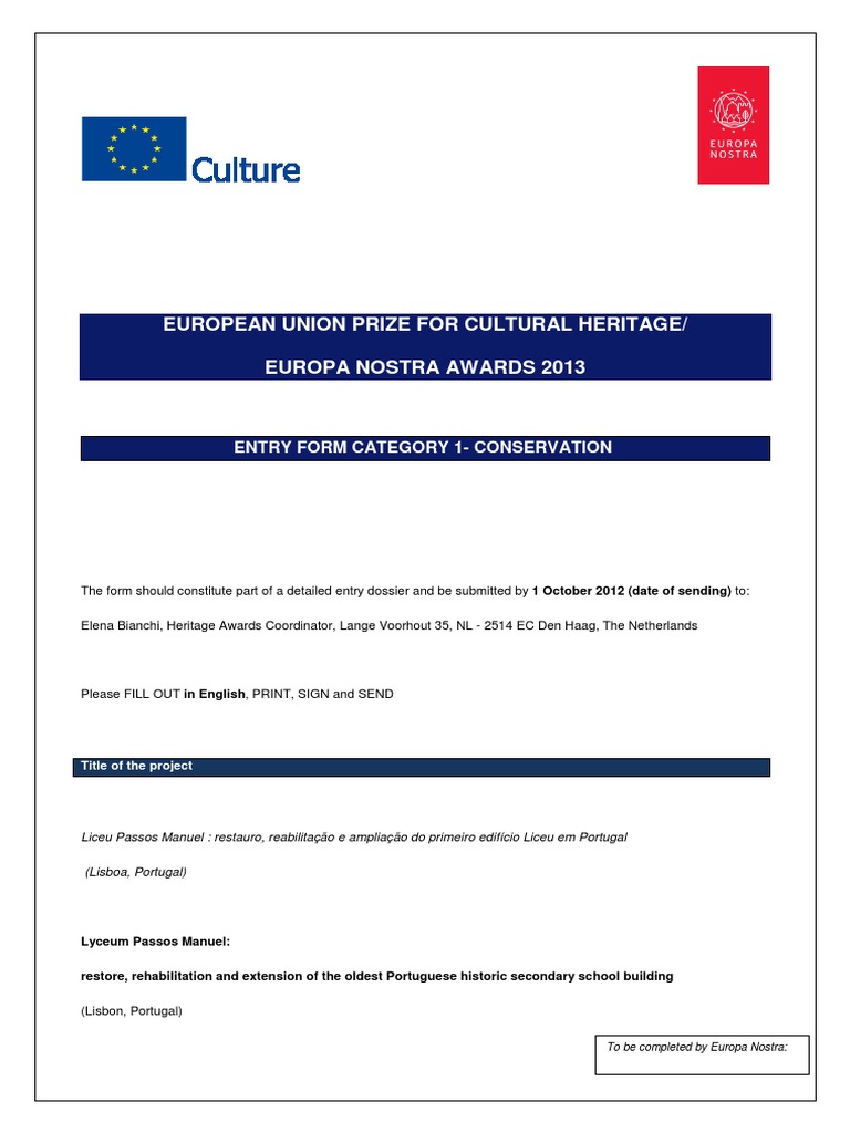 European Union Prize For Cultural Heritage/ Europa Nostra Awards 2013 ...
