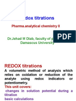 Redox Titrations: Pharma - Analytical Chemistry II