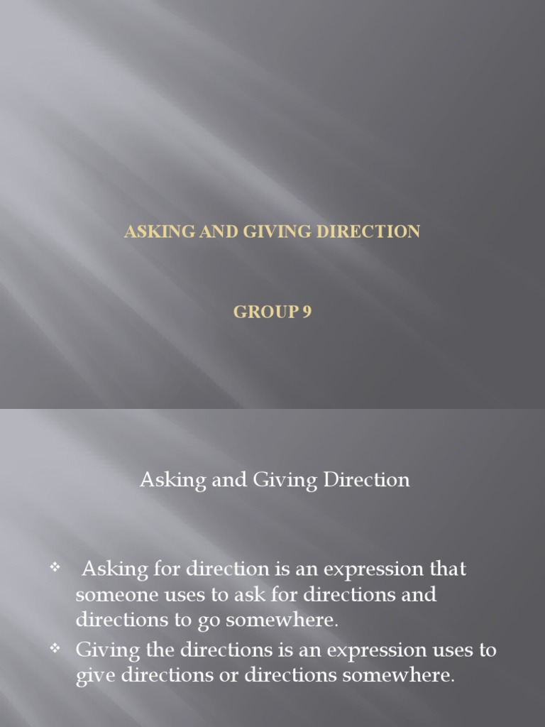 Asking and Giving Direction | PDF