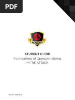 Foundations of Operationalizing Mitre Att&Ck: Student Guide