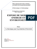 Billel Aouf- Le Thermique Pour La Production d’Électricité