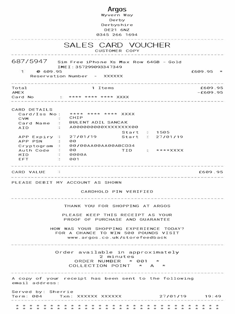 Argos Receipt 2020 New Angle PDF