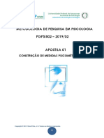 PSICOMETRIA - APOSTILA 01 - CONSTRUÇÃO DE MEDIDAS PSICOMÉTRICAS PARTE 1