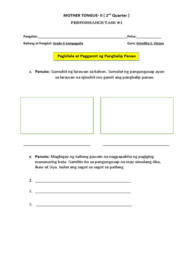 Ptasks - 2nd Quarter | PDF
