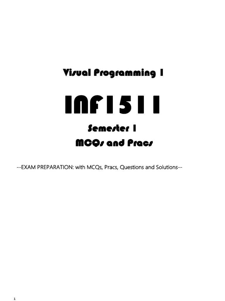 Visual Programming I Semester 1 Exam Prep | PDF | String (Computer ...
