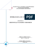 Hydraulics, Lec (Pce 13 - M) : Bernoulli'S Energy Theorem