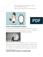 Jornada laboral ordinaria Colombia código sustantivo trabajo