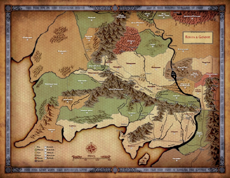 Rohan and Gondor Map Overview | PDF | Fictional Universes | The Lord Of ...