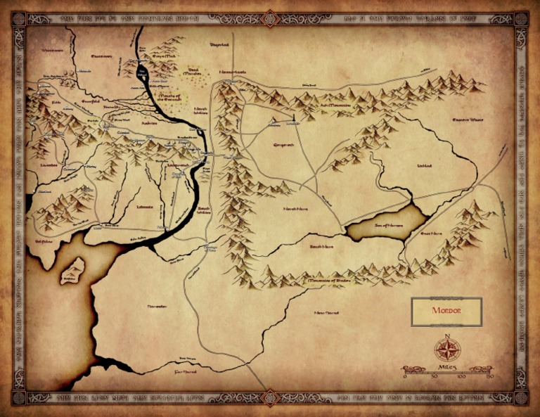 Mordor Adventurer's Map | PDF | High Fantasy Novels | English Fantasy ...