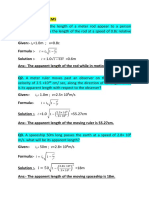 RELATIVITY PROBLEMS EXPLAINED