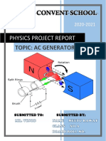 PHYsics Class12 Project Report Cbse 2020-2021 On Topic Ac Generator